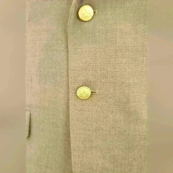 Stafford Blazer Sport Jacket Coat Mens 38S Brown Wool Polyester Gold Buttons - Picture 3 of 6